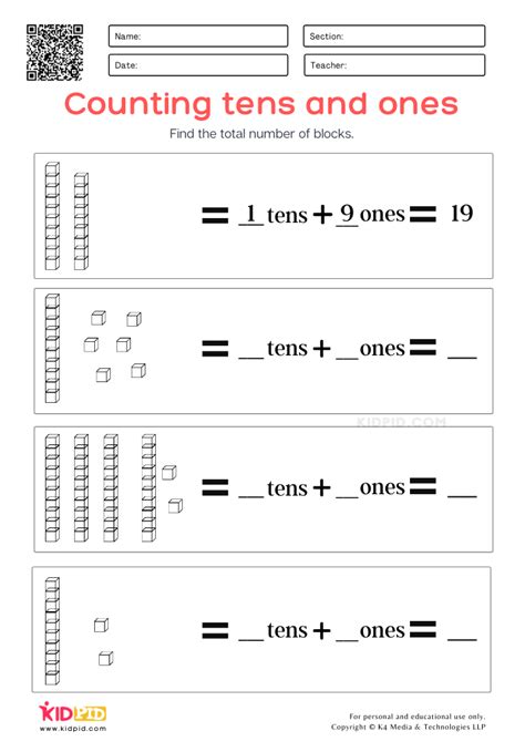 Using Base 10 Blocks Worksheets