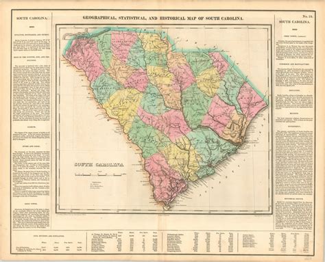 Geographical, Statistical, and Historical Map of South Carolina | Curtis Wright Maps