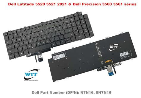 Laptop internal keyboard for Dell Latitude 5520 5521, Precision 3560 3561 N7N16, Dell Part ...