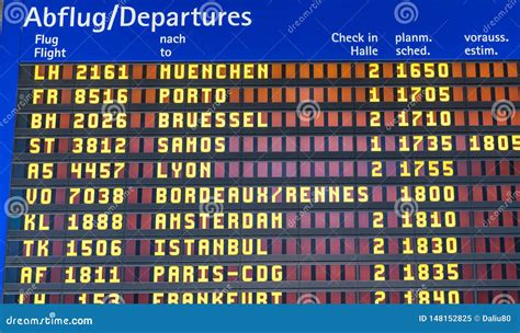 Airport Flight Information Displayed on Departure Board, Flight Status ...