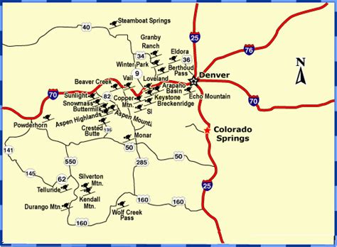 Colorado Ski Resorts Map From Denver Colorado Ski areas Map Maps ...