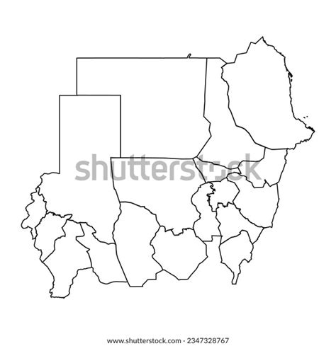 Outline Sketch Map Sudan States Cities Stock Vector (Royalty Free) 2347328767 | Shutterstock