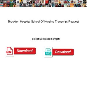 Fillable Online Brockton Hospital School Of Nursing Transcript Request. Brockton Hospital School ...