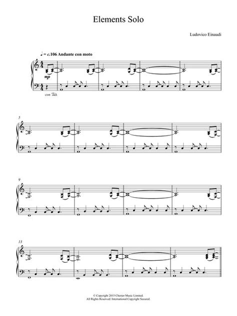 Ludovico Einaudi 'Elements Solo' Sheet Music and Printable PDF Music Notes | Sheet music, Sheet ...