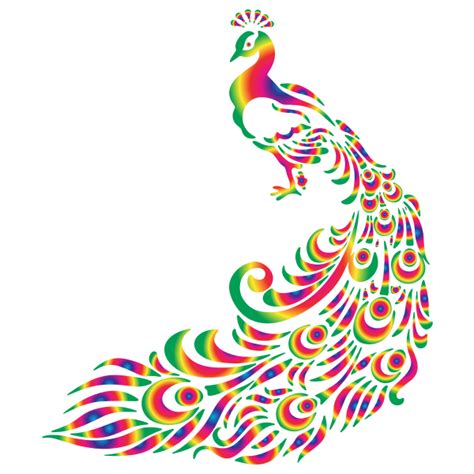 Peacock line art vector drawing | Free SVG