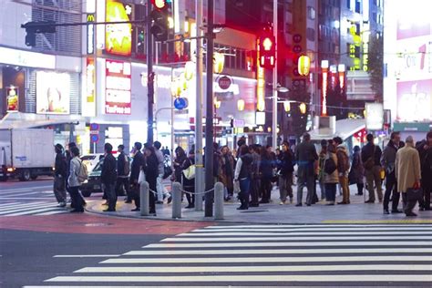 Shibuya crossing at night, colorfully illuminated lighting | Shibuya crossing, Shibuya, Tokyo