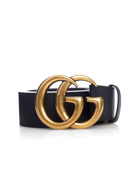 Lyst - Gucci Gg-Logo Leather Belt in Black