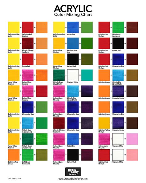 Acrylic Color Mixing Chart: Free PDF Download - Draw and Paint For Fun ...