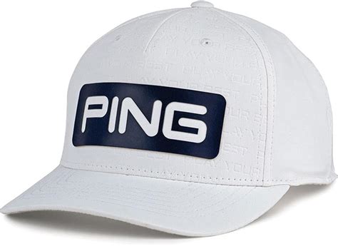 Amazon.com: Ping Debossed PYB Cap Golf Hat One Size Adjustable White / Navy Limited : Clothing ...