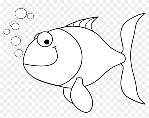 Tropical Fish Clipart Happy Fish - Happy Black And White Fish Clip Art, HD Png Download ...