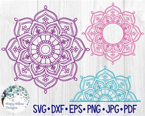 Half Flower Mandala Svg - 329+ File for DIY T-shirt, Mug, Decoration and more