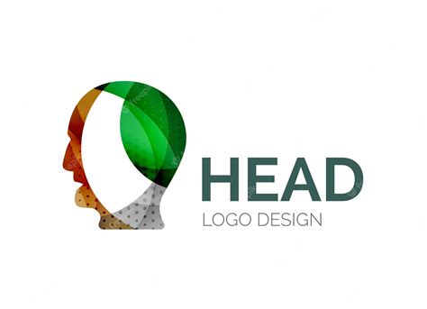 Premium Vector | Human head logo design made of color pieces