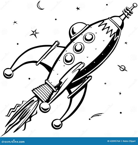 Retro Rocketship Stock Vector - Image: 42095764