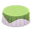 Large covered round table - Green - Plain white | Animal Crossing (ACNH) | Nookea