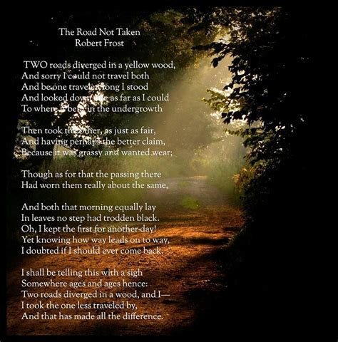 This poem,"The Road Not Taken", is my favorite of Robert Frost's poetry. | The road not taken ...