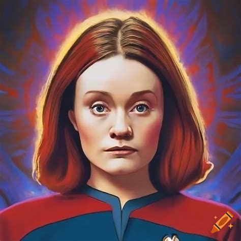 Artistic portrayal of young captain kathryn janeway from star trek ...