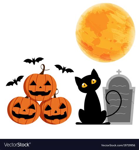 Happy halloween cute pumpkin smile spooky Vector Image