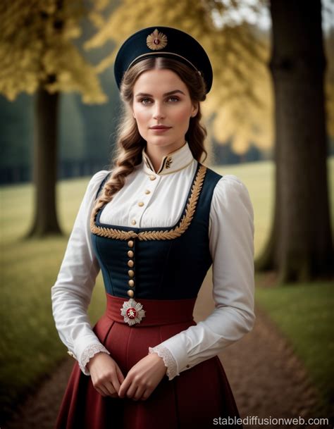 19th Century German Female Uniform Portrait | Stable Diffusion Online