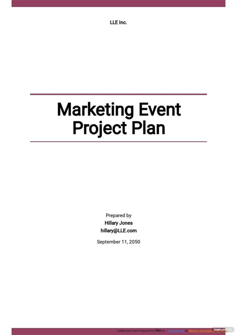 Marketing Plan Template Google Docs