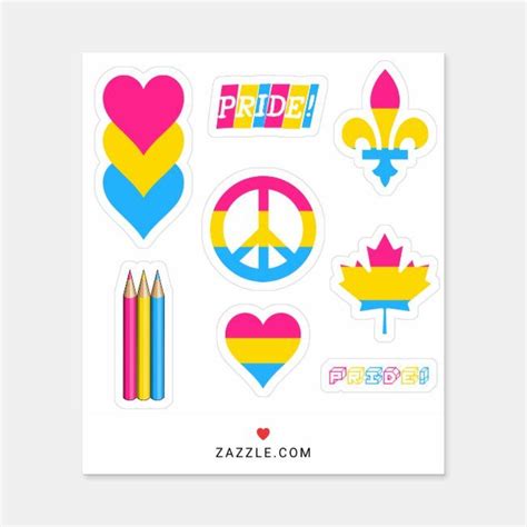 Pan Pride Designs II Sticker | Zazzle | Rainbow flag colors, Stickers custom, Design