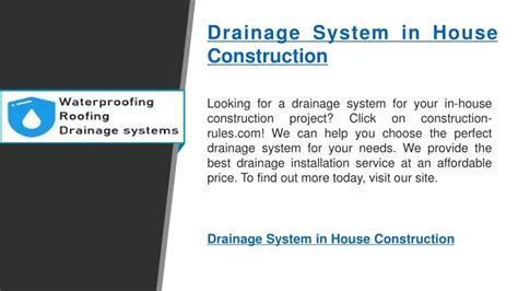 PPT - Drainage System In House Construction Construction-rules.com ...