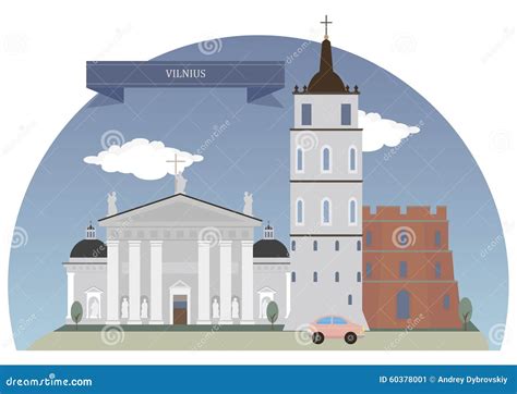 Vilnius, Lithuania stock vector. Illustration of europe - 60378001