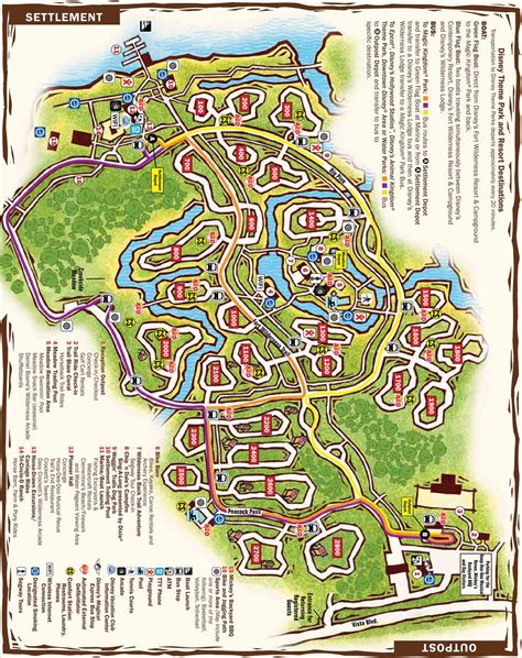 Fort Wilderness Map Print Poster Disney World Campground Sign | Etsy