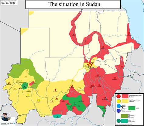 Map of the Areas of Control in Sudan