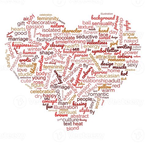 Love word cloud isolated typography illustration on a white background. heart made of words love ...