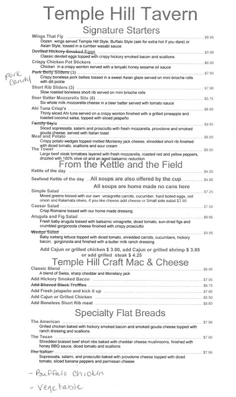 Whereisthemenu.net | Temple Hill Tavern - New Windsor, NY 12553