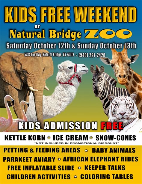 *KIDS FREE WEEKEND* On Saturday,... - Natural Bridge Zoo