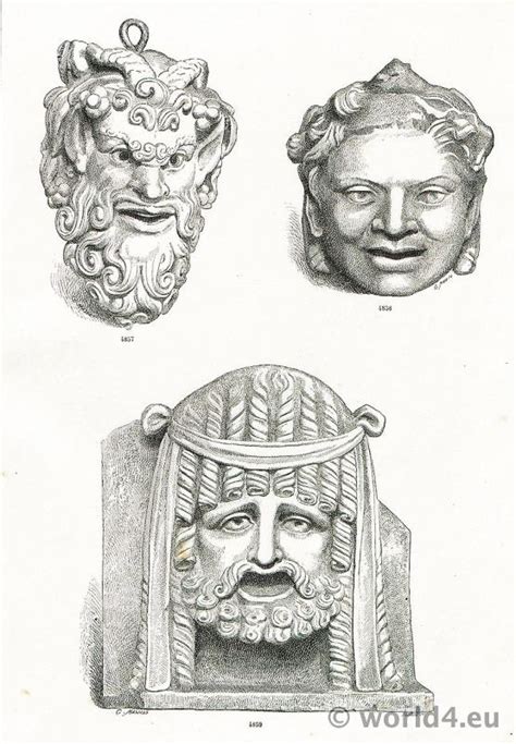 Ancient Theatre Masks. The masks of Tragedy and Comedy.