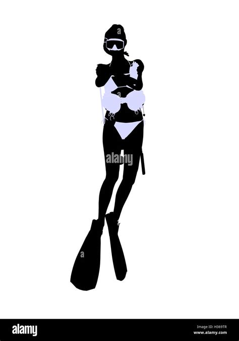 Female scuba diver illustration silhouette hi-res stock photography and images - Alamy