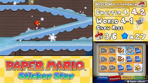 Paper Mario: Sticker Star Walkthrough 4.2 (World 4-1) Snow Ride - YouTube