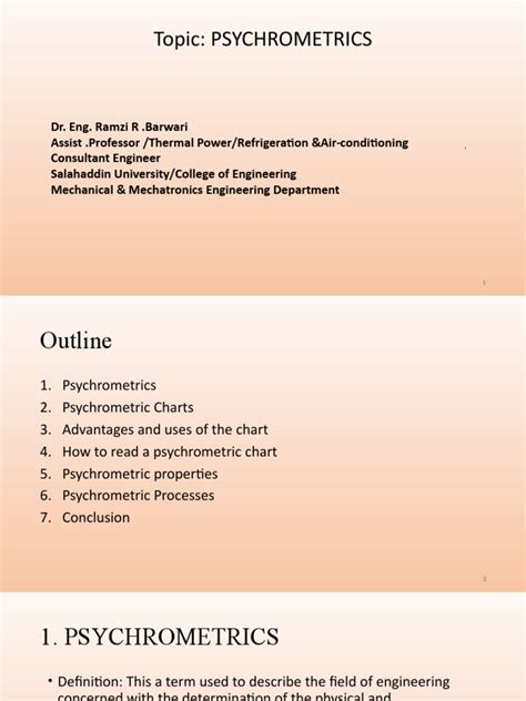 Psychrometrics - Presentation-2 | PDF | Relative Humidity | Humidity