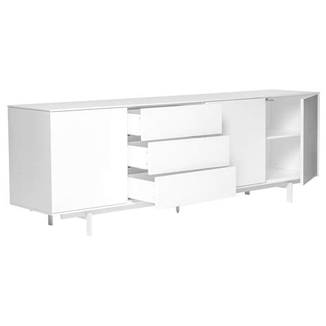 Gorgeous 84" Office Credenza w/ White Lacquer - OfficeDesk.com