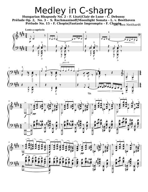 Medley in C sharp Sheet music for Piano (Solo) | Musescore.com