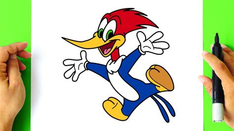 Como DESENHAR o PICA-PAU - Como DIBUJAR al PAJARO LOCO - How to DRAW WOODY WOODPECKER - YouTube