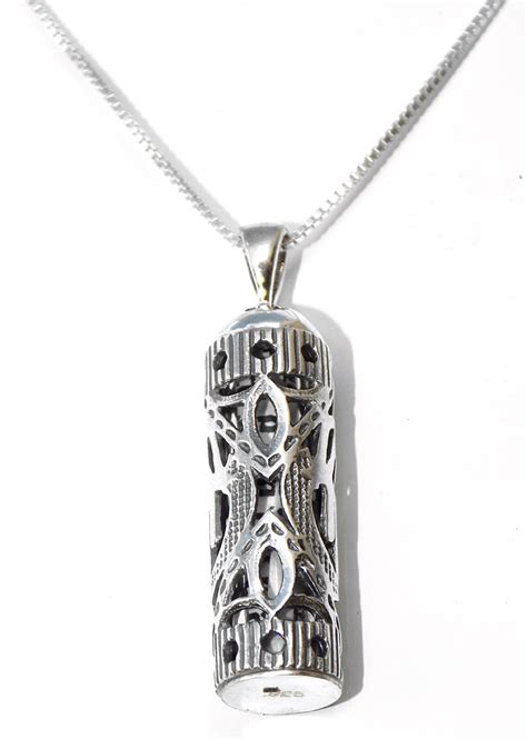 Hamsa Mezuzah Pendant In Sterling Silver