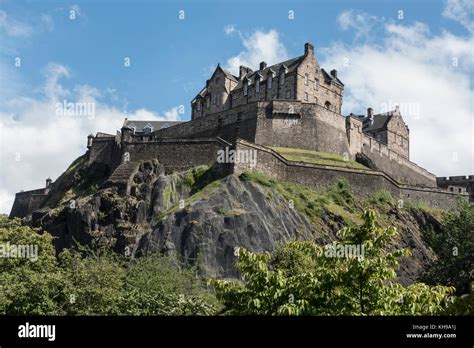 Edinburgh Castle A Fortress High On Castle Rock Edinburgh Scotland Seen ...