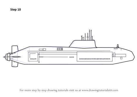 How to Draw a Submarine (Military) Step by Step | DrawingTutorials101.com