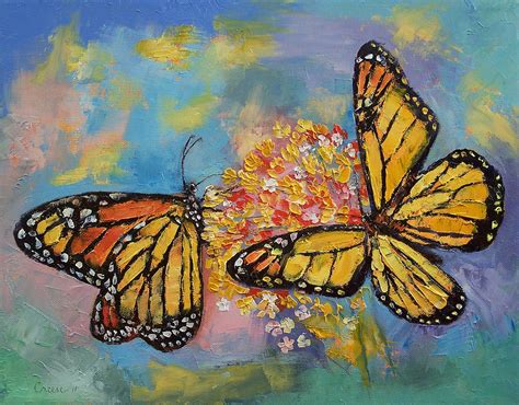 Monarch Butterflies Painting by Michael Creese