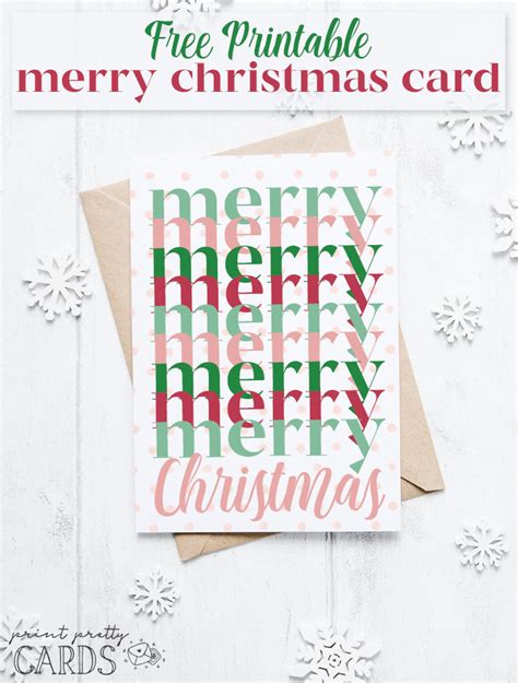 Free Printable Merry Christmas Card | Print Pretty Cards