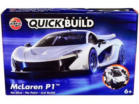 Skill 1 Model Kit McLaren P1 White Snap Together Painted Plastic Model Car Kit by Airfix ...