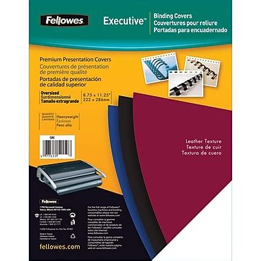 Fellowes Executive Binding Presentation Covers, Oversize, 50 Pack ...