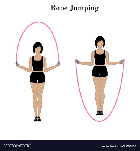 Rope jumping exercise Royalty Free Vector Image