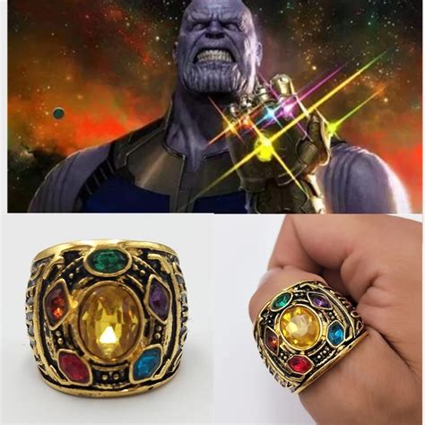 Marvel Avengers Infinity War Thanos Ring Men Size 8 12 Thanos Power Cosplay Alloy Ring Jewelry ...