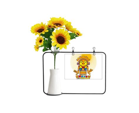 Ancient Egypt Latin Soul Statue Pattern Artificial Sunflower Vases Bottle Blessing Card | Catch ...