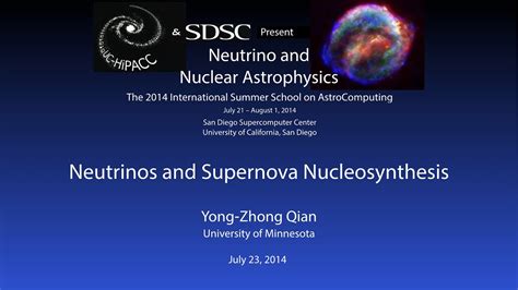 Neutrinos and Supernova Nucleosynthesis - Yong-Zhong Qian - YouTube