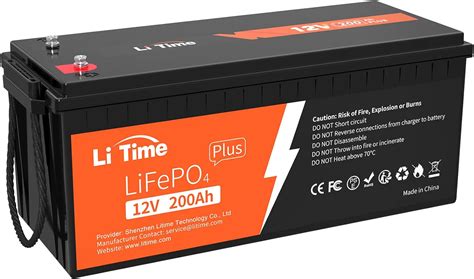 LiTime 12V 200Ah PLUS Lithium LiFePO4 Battery, Built-in, 05/22/2024